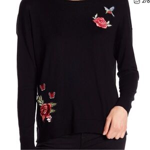 JOIE Audrea wool blend floral bird sweater-S-Spring Hummingbird Butterfly